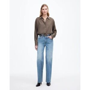 Madewell The Perfect Vintage Wide Leg Jean Women 29P Blue Denim Cotton High Rise